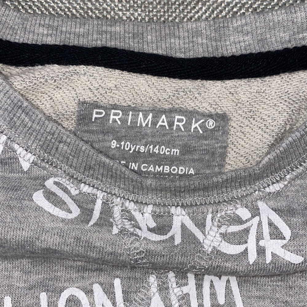 Primark boy’s graphic print pullover gray sweatshirt size 9/10 - Picture 3 of 5